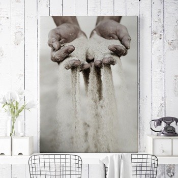 Sand between fingers