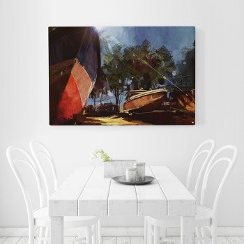 Canvastaulu Painting of boats