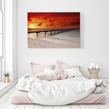 Canvastaulu Jetty in sunset